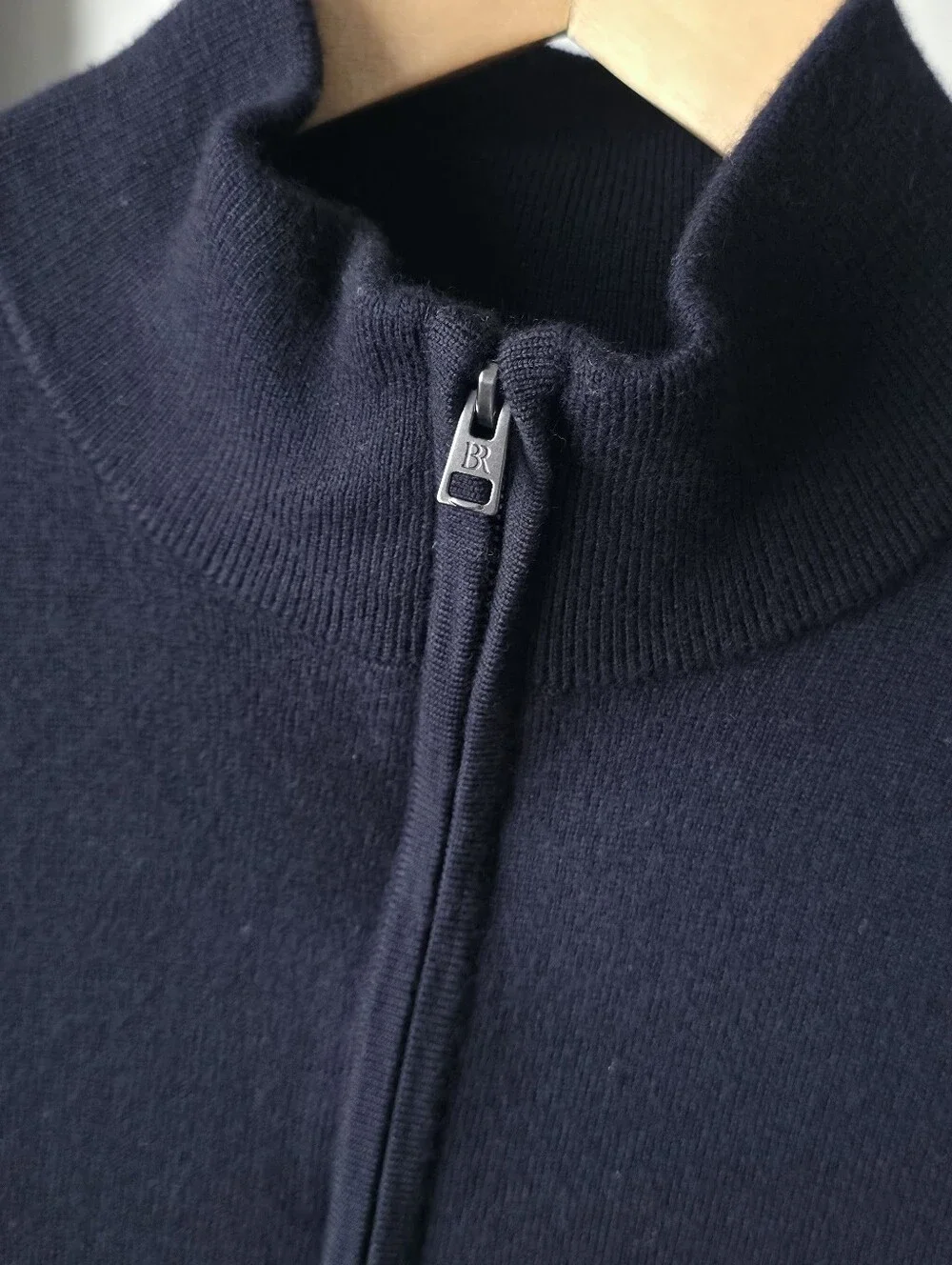 Banana Republic Men's Merino Wool Quarter-Zip Sweater, Navy, Medium 100% Wool